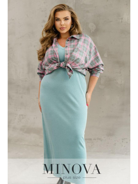 Фланелева сорочка оверсайз у клітинку 