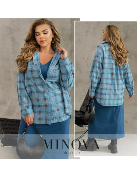 Фланелева сорочка оверсайз у клітинку 