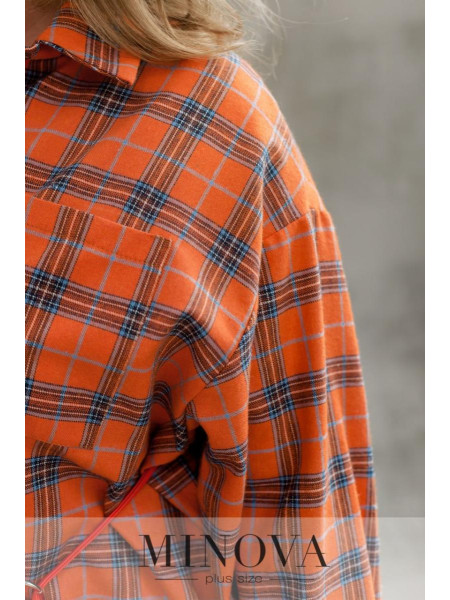 Фланелева сорочка оверсайз у клітинку 