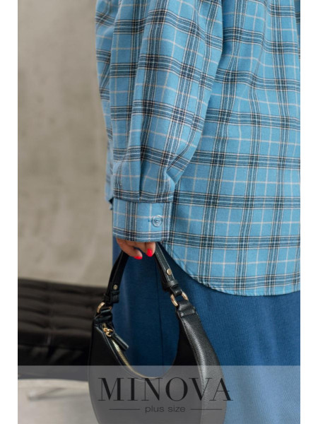 Фланелева сорочка оверсайз у клітинку 