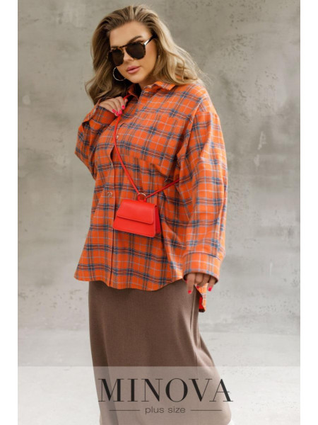 Фланелева сорочка оверсайз у клітинку 