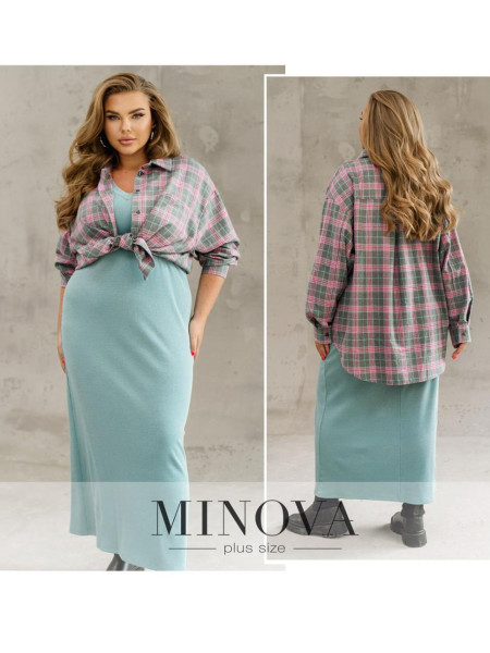 Фланелева сорочка оверсайз у клітинку 