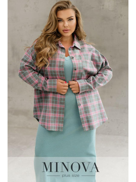 Фланелева сорочка оверсайз у клітинку 