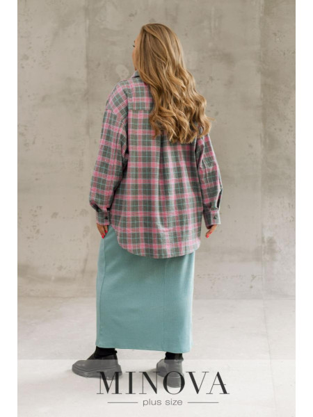 Фланелева сорочка оверсайз у клітинку 