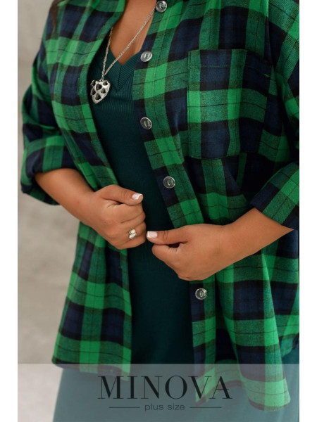 Фланелева сорочка оверсайз у клітинку 