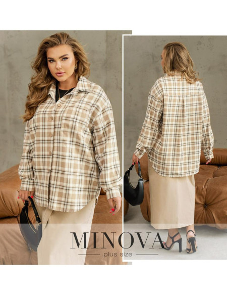 Фланелева сорочка оверсайз у клітинку 