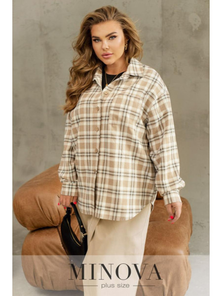 Фланелева сорочка оверсайз у клітинку 