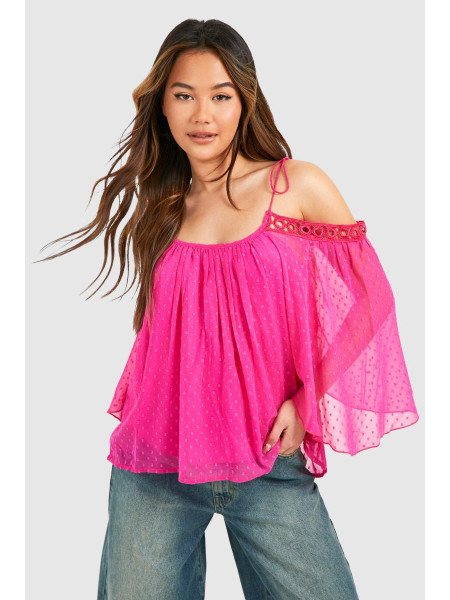 Білий сітчастий топ із заниженими плечима