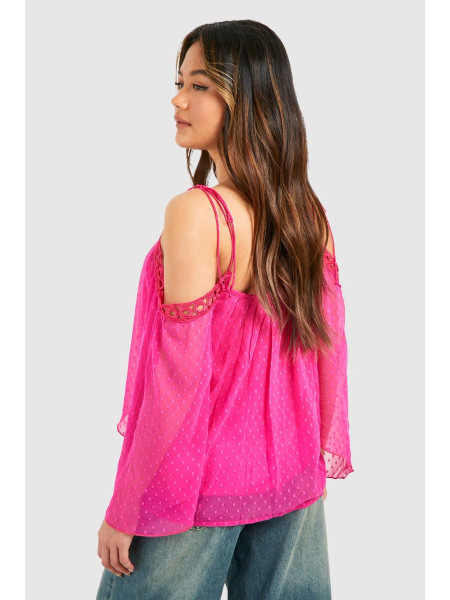 Білий сітчастий топ із заниженими плечима