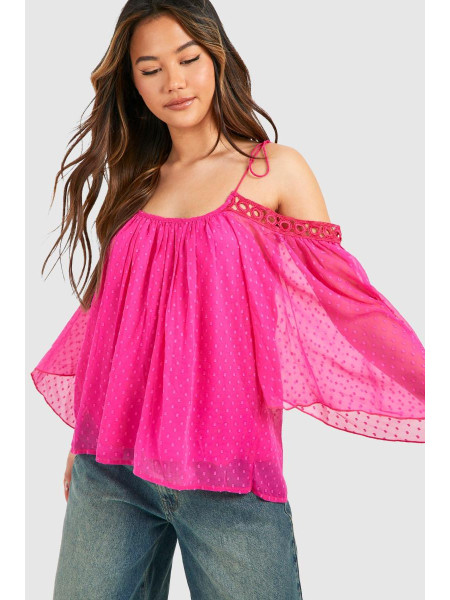 Білий сітчастий топ із заниженими плечима