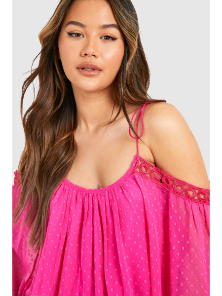 Білий сітчастий топ із заниженими плечима