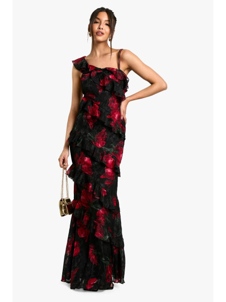 Квіткове плаття з максі -плечей