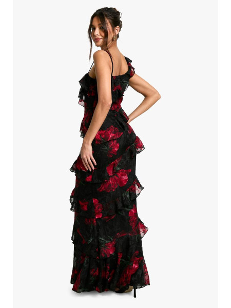 Квіткове плаття з максі -плечей