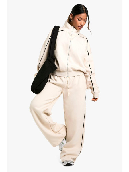 Спортивний костюм з прямими штанинами на блискавці