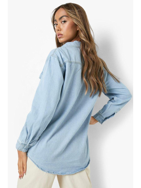 Велика джинсова сорочка Bleach Wash