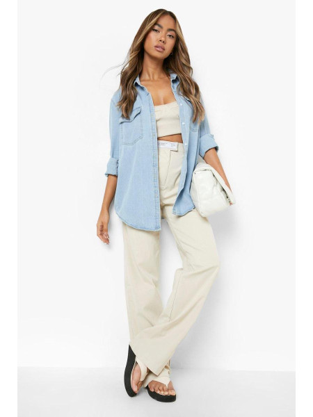 Велика джинсова сорочка Bleach Wash