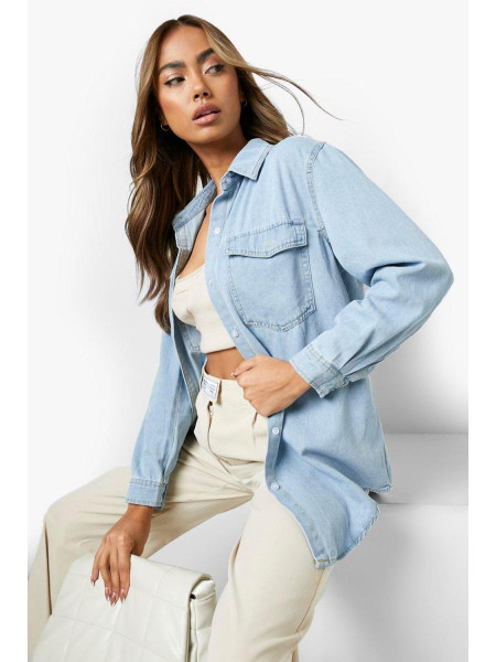 Велика джинсова сорочка Bleach Wash