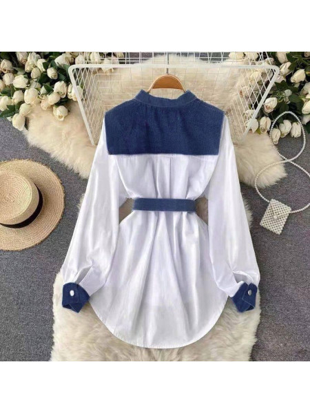 Сорочка вставки джинс 