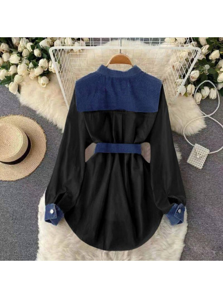 Сорочка вставки джинс 