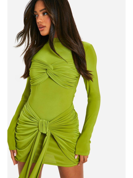 Міні-сукня з рюшами та поворотними деталями