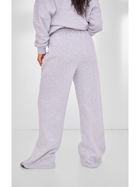 Широкі джоггери PLT SPORT із вишивкою на шнурках і попелясто-сірих штанах