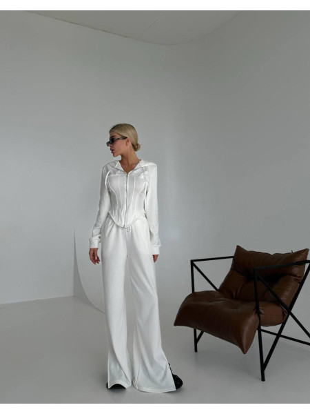 Костюм рубчик на флісі кльош корсет 