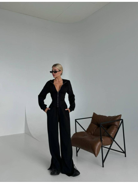 Костюм рубчик на флісі кльош корсет 