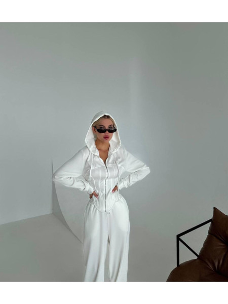 Костюм рубчик на флісі кльош корсет 