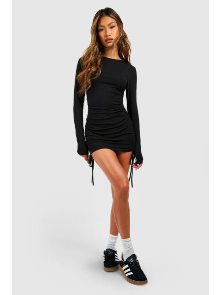 Преміальна суперм'яка міні-сукня з рюшами