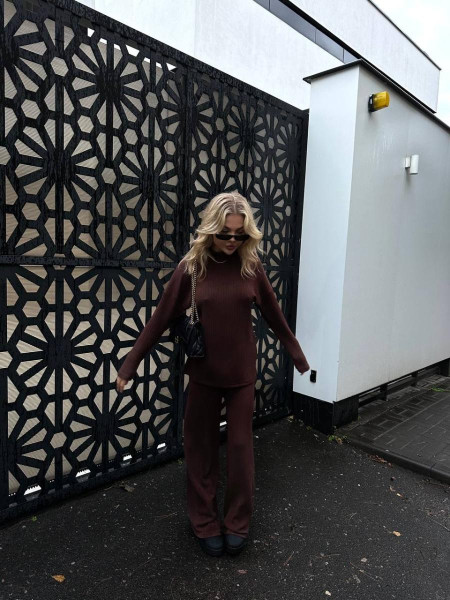 Брючний костюм широкий рубчик 