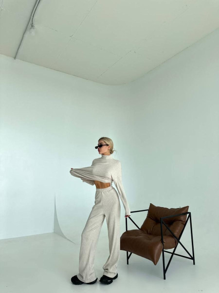 Брючний костюм широкий рубчик 