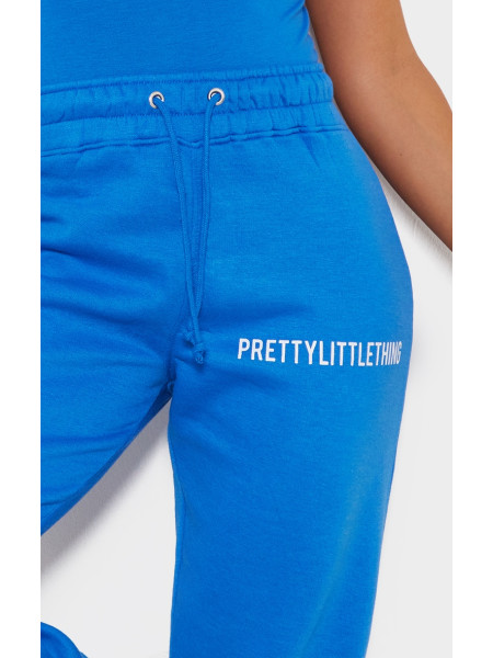 Чоловічі штани PRETTYLITTLETHING із завищеною талією та манжетами з синім логотипом