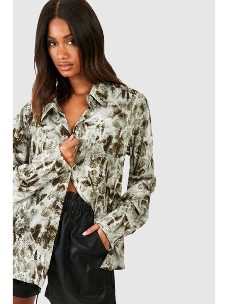 Шифонова сорочка зі змійковим принтом