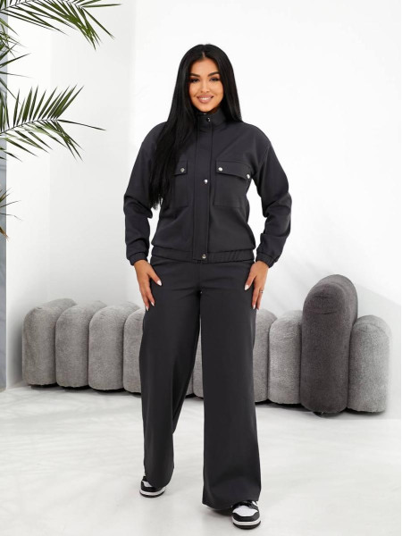 Костюм бомбер прямі штани 