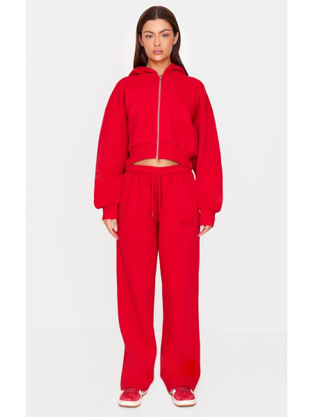 Широкі спортивні штани PRETTYLITTLETHING Red Borg Graphic