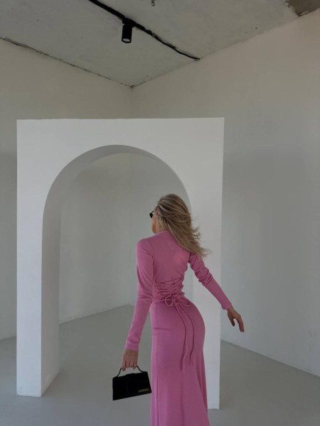 Сукня рубчик шнурівка спинка 