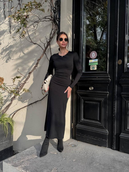 Сукня рубчик шнурівка спинка 