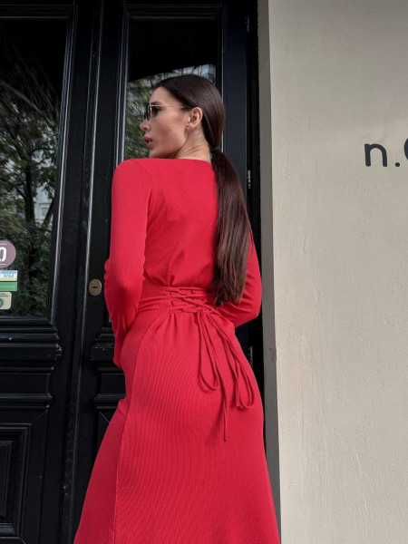 Сукня рубчик шнурівка спинка 