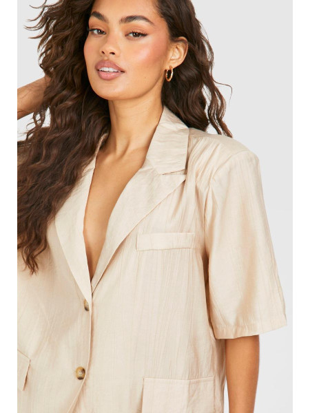 Блейзер із текстурованими складками з короткими рукавами