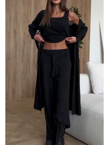 Костюм трійка кардиган топ штани 