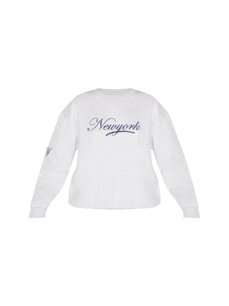 Еш -сірий нью -йоркський вишитий боксерський піт