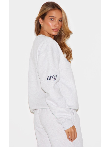 Еш -сірий нью -йоркський вишитий боксерський піт