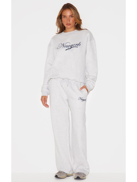 Еш -сірий нью -йоркський вишитий боксерський піт