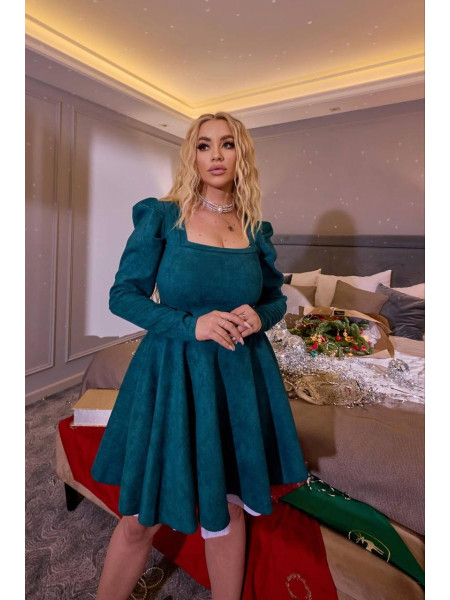 Сукня замшева пишна спідниця 