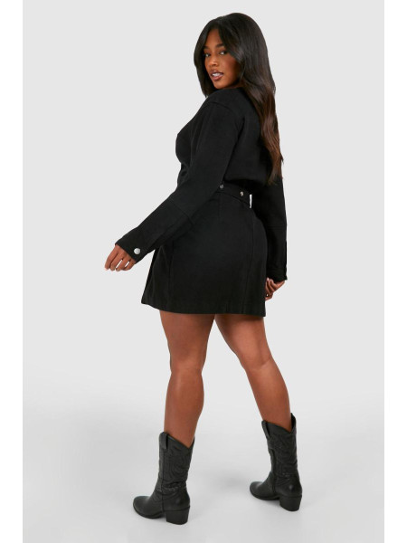 Плюс джинсова сукня з запахом