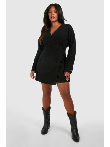 Плюс джинсова сукня з запахом